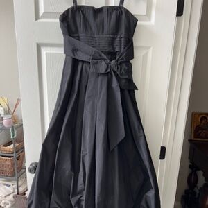 BCBGMaxAzria Formal High Low strapless black tafetta dress size 6